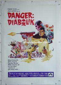 e132 DANGER DIABOLIK linen one-sheet movie poster '68 Mario Bava, John P. Law