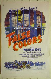 e303 FALSE COLORS one-sheet movie poster R40s Boyd as Hopalong Cassidy