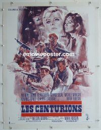 e089 LOST COMMAND linen French movie poster '66 Anthony Quinn, Delon