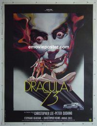 e036 DRACULA AD 1972 linen French one-panel movie poster '72 Hammer, Cushing