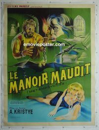 e039 TOMB OF TORTURE linen French one-panel movie poster '63 Annie Albert