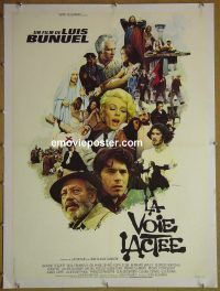 e090 MILKY WAY linen French movie poster '69 Luis Bunel, Vassier art!