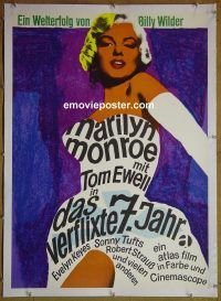 e097 SEVEN YEAR ITCH linen German movie poster R66 Marilyn Monroe
