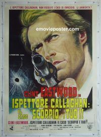 e043 DIRTY HARRY linen Italian one-panel movie poster '71 Eastwood classic!