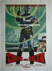 e045 GODZILLA VS MEGALON linen Italian one-panel movie poster '76 Toho