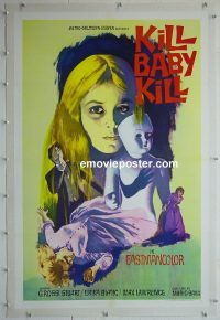 e153 KILL BABY KILL linen one-sheet movie poster R69  Mario Bava