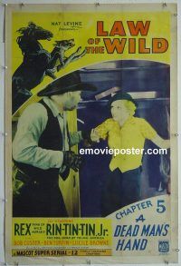 e155 LAW OF THE WILD Chap 5 linen one-sheet movie poster '34 western serial
