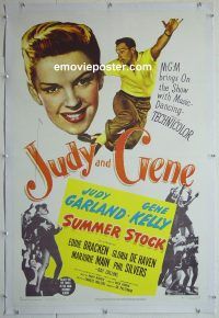 e181 SUMMER STOCK linen one-sheet movie poster '50 Judy Garland, Gene Kelly