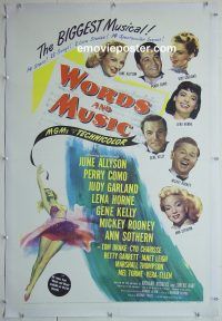 e194 WORDS & MUSIC linen one-sheet movie poster '49 Judy Garland, Allison