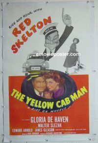 e195 YELLOW CAB MAN linen one-sheet movie poster '50 Red Skelton