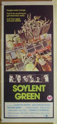 f058 SOYLENT GREEN Australian daybill movie poster '73 Charlton Heston
