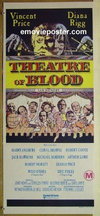 f060 THEATRE OF BLOOD Australian daybill movie poster '73 Vincent Price