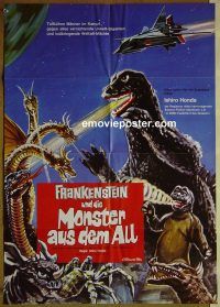 f068 DESTROY ALL MONSTERS German movie poster'69 Godzilla!