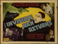 f024 INVISIBLE MAN RETURNS title lobby card R48 Vincent Price