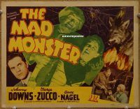 f027 MAD MONSTER title lobby card '42 Johnny Downs, Zucco, horror