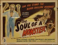 f032 SOUL OF A MONSTER title lobby card '44 blood-chilling!