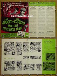 g004 ABBOTT & COSTELLO MEET THE INVISIBLE MAN vintage movie pressbook '51