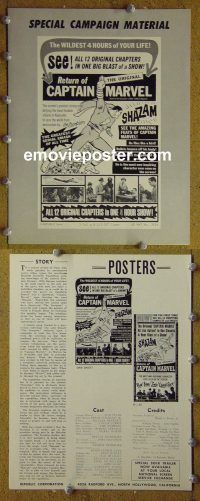 g019 ADVENTURES OF CAPTAIN MARVEL vintage movie pressbook R53 serial Tom Tyler