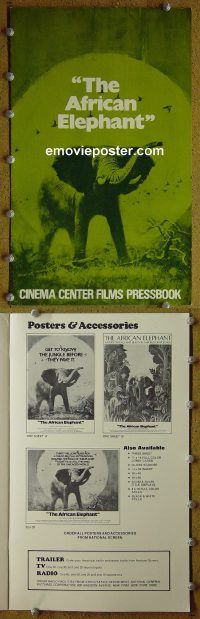 g020 AFRICAN ELEPHANT vintage movie pressbook '71 documentary