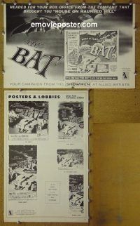 g057 BAT style 1 vintage movie pressbook '59 Vincent Price, Moorehead