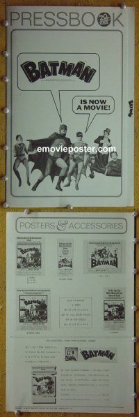 g060 BATMAN vintage movie pressbook '66 Adam West, Burt Ward, DC Comics!