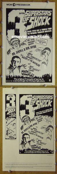 g276 DR JEKYLL & MR HYDE/MASK OF FU MANCHU/MARK OF VAMP vintage movie pressbook '72