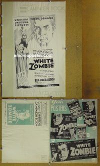 g745 WHITE ZOMBIE vintage movie pressbook '32 Bela Lugosi