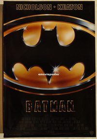 h305 BATMAN style C one-sheet movie poster '89 Michael Keaton, Nicholson