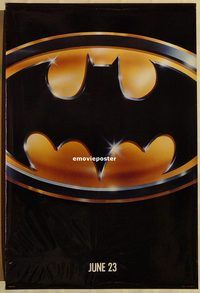 h306 BATMAN teaser one-sheet movie poster '89 Michael Keaton, Nicholson