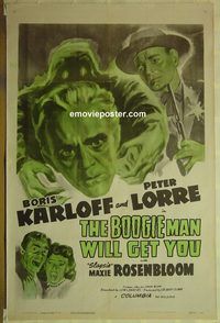 h158 BOOGIE MAN WILL GET YOU one-sheet movie poster R48 Boris Karloff