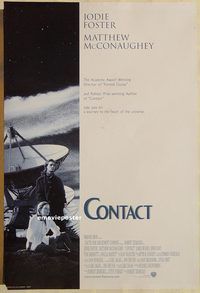 h233 CONTACT DS advance one-sheet movie poster '97 Jodie Foster, sci-fi