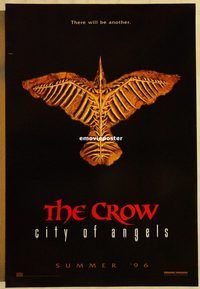 h234 CROW CITY OF ANGELS DS teaser one-sheet movie poster '96 Vincent Perez