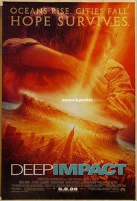 h235 DEEP IMPACT DS advance one-sheet movie poster '98 Robert Duvall, Leoni