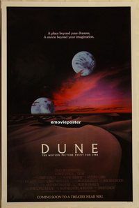 h184 DUNE 'two moons' advance one-sheet movie poster '84 MacLachlan, Lynch