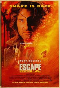 h239 ESCAPE FROM LA DS advance one-sheet movie poster '96 Russell, Carpenter