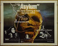 h114 ASYLUM half-sheet movie poster '72 Peter Cushing, Britt Ekland