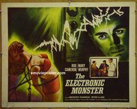 h127 ELECTRONIC MONSTER half-sheet movie poster '60 Cameron, wild image!