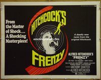 h129 FRENZY half-sheet movie poster '72 Alfred Hitchcock, Anthony Shaffer