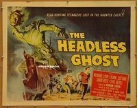 h131 HEADLESS GHOST half-sheet movie poster '59 AIP teen horror!