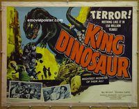 h134 KING DINOSAUR half-sheet movie poster '55 cool terrifying image!