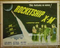 h143 ROCKETSHIP X-M half-sheet movie poster '50 Lloyd Bridges, sci-fi!