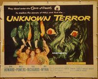 h152 UNKNOWN TERROR half-sheet movie poster '57 Mala Powers, John Howard