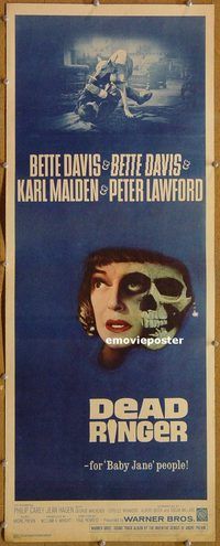 h084 DEAD RINGER insert movie poster '64 Bette Davis, Karl Malden