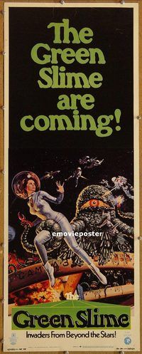 h088 GREEN SLIME insert movie poster '69 classic cheesy sci-fi!