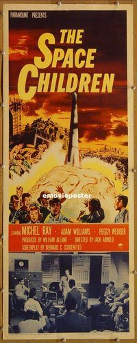 h101 SPACE CHILDREN insert movie poster '58 Jack Arnold sci-fi!
