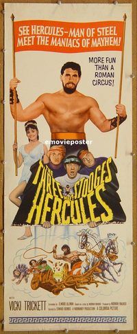 h107 THREE STOOGES MEET HERCULES insert movie poster '61 Moe, Larry