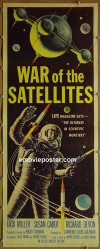h110 WAR OF THE SATELLITES insert movie poster '58 Roger Corman