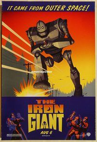 h170 IRON GIANT DS advance one-sheet movie poster '99 modern classic!