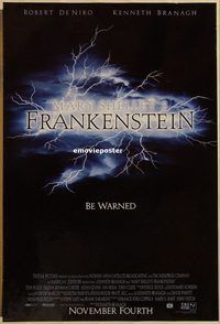h258 MARY SHELLEY'S FRANKENSTEIN DS advance one-sheet movie poster '94De Niro
