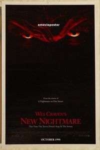 h194 NEW NIGHTMARE advance one-sheet movie poster '94 Freddy Kruger